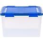 Iris WeatherPro 55.7 Qt. Latch Lid Storage Bin, Clear/Blue (500201)~#|#~B7860FC9-F7C6-4BFE-89175C927E744EFA_sc7