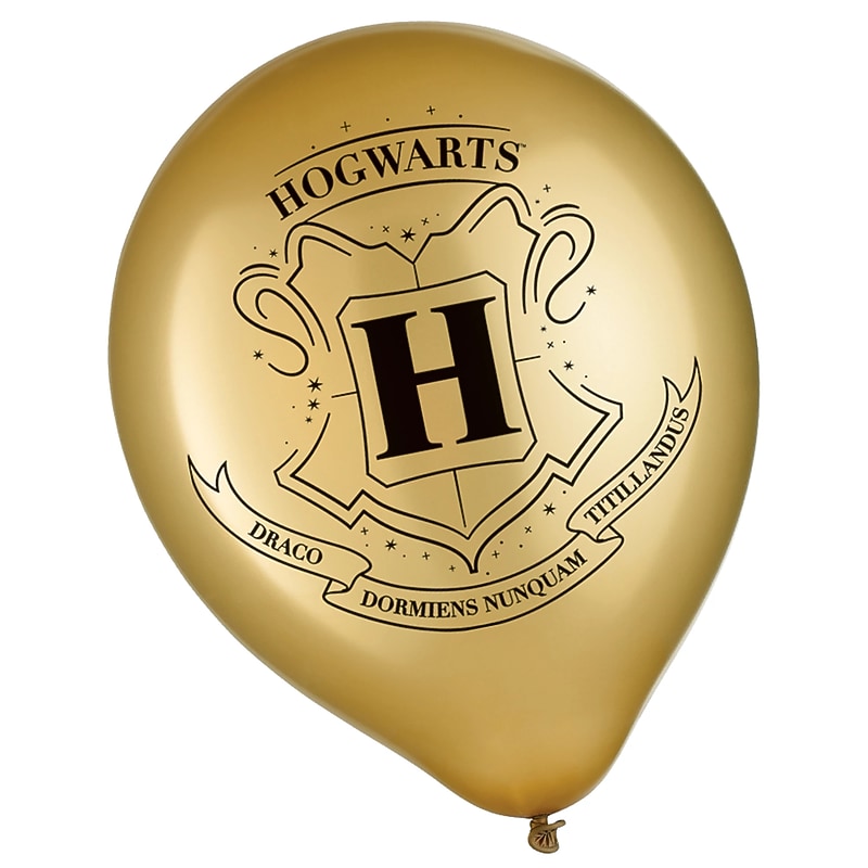 Party City 12" Harry Potter Hogwarts United Latex Balloons, Gold, 6/Pack (AM112858) image 1