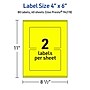 Avery Laser/Inkjet Multipurpose Rectangle Labels, 4" x 6", Neon Yellow, 80/Pack (94278)~#|#~B7914DB2-932A-409B-826A4E4F5657D34B_sc7