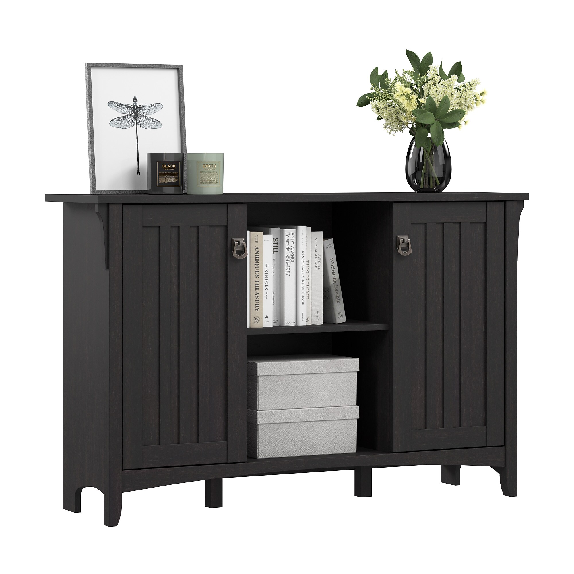 Bush Home Salinas Accent Storage Cabinet with Doors, Vintage Black (SAS147VB-03) Sansujyuku sansujyuku.com