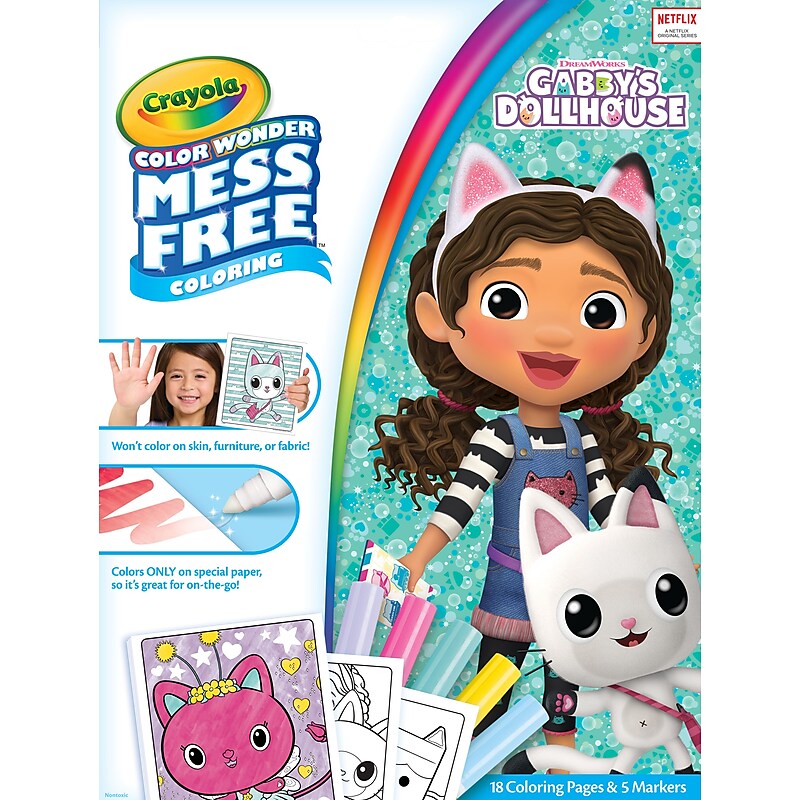 Crayola Color Wonder Coloring Pad & Markers, Gabby's Dollhouse image 1