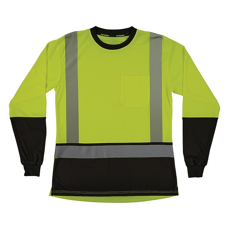 Ergodyne GloWear 8278BK High Visibility Women’s Long Sleeve T-Shirt, ANSI Class R2, Lime/Black, 3XL (22337) image 1