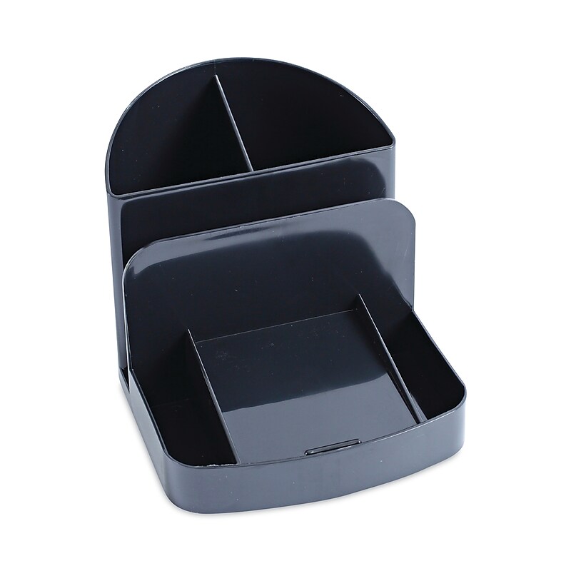 Deluxe Message Center, Six Sections, 5-1/2w x 6-3/4d x 5h, Black image 1