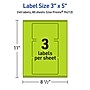 Avery Laser/Inkjet Multipurpose Rectangle Labels, 3" x 5", Bright Green, 240/Box (94213)~#|#~B7C1E5E8-4454-4844-9714190D812C399D_sc7