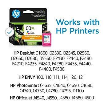 HP 60XL/901XL Tri-Color High-yield Ink Cartridge (CC644WN)