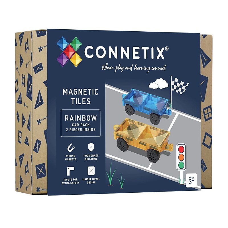Connetix Magnetic Tiles Rainbow Car Pack, 2 Pieces (CNTR00002CA) image 1