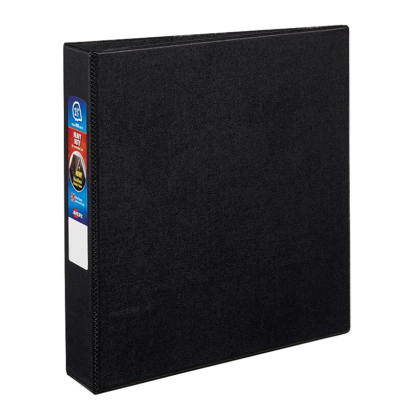 Avery Heavy Duty 1 1/2" 3-Ring Non-View Binders, One Touch EZD Ring, Black (79-985) image 1
