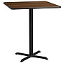 Flash Furniture Square Laminate Table Top with 30''x 30'' Bar-Height Table Base, 36" x 36", Walnut (XUWA3636T3030B)~#|#~B7C90072-A7AC-435A-8C94D327B00D523D_sc7