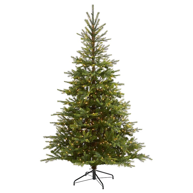 Nearly Natural 7-ft North Carolina Spruce Artificial Christmas Tree with 450 Clear Lights and 931 Bendable Branches (T1887) image 1