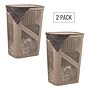 Mind Reader 15.85-Gallon Slim Laundry Hamper with Lid, Plastic, Tan, 2/Set (2HBIN60-BRNM)~#|#~B7D4B76D-CBF3-4FA3-928880E0E3B31794_sc7