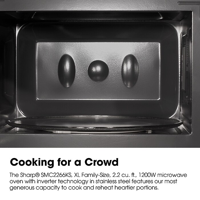 Sharp 2.2 Cu. Ft. Countertop Microwave Oven, Stainless Steel