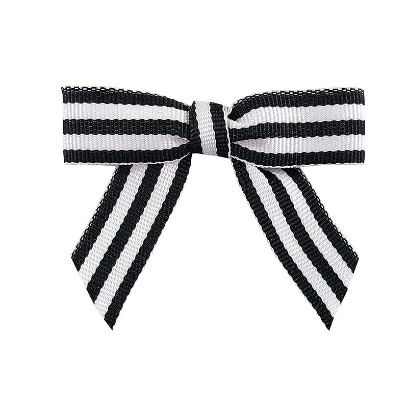 JAM Paper Grosgrain Bows, Black & White, 100/Pack (52640349317) image 1