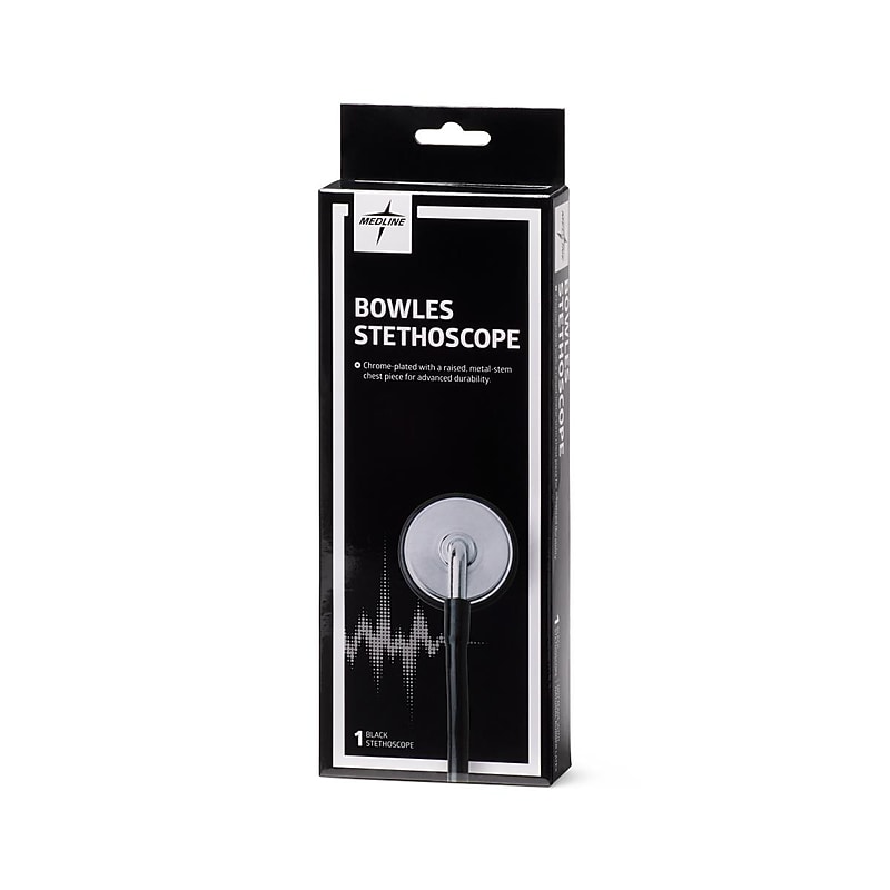 Medline Bowles Stethoscope, Black (MDS915) image 1