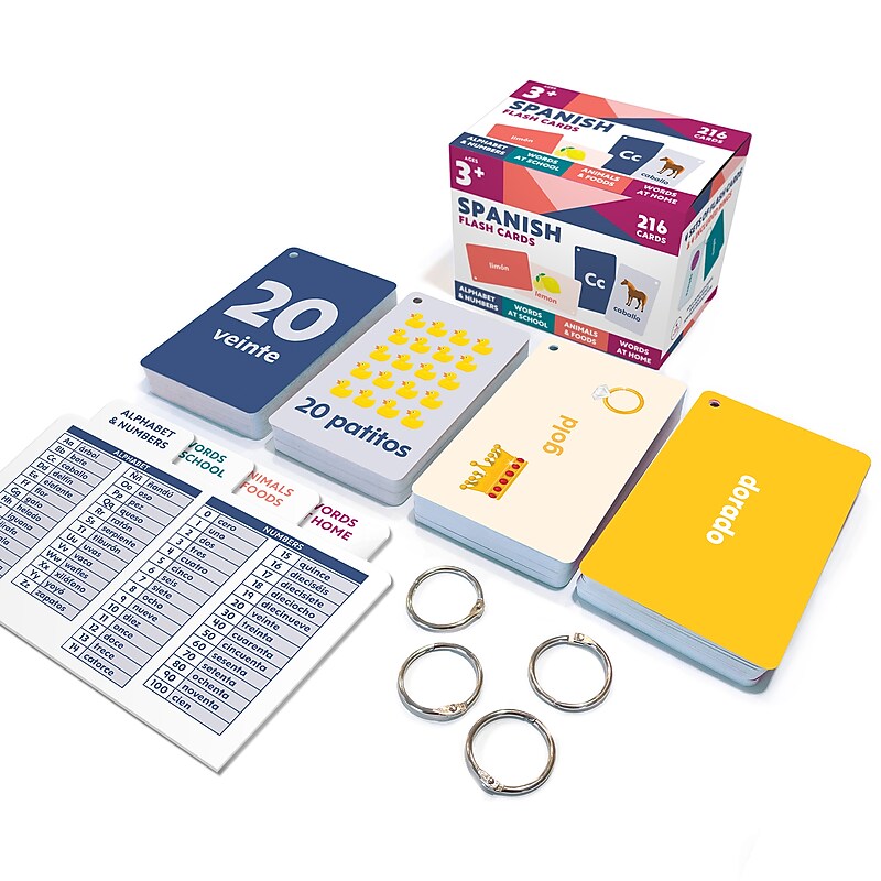 Carson Dellosa Education Spanish Flash Cards, 216/Pack (CD-734109) image 1