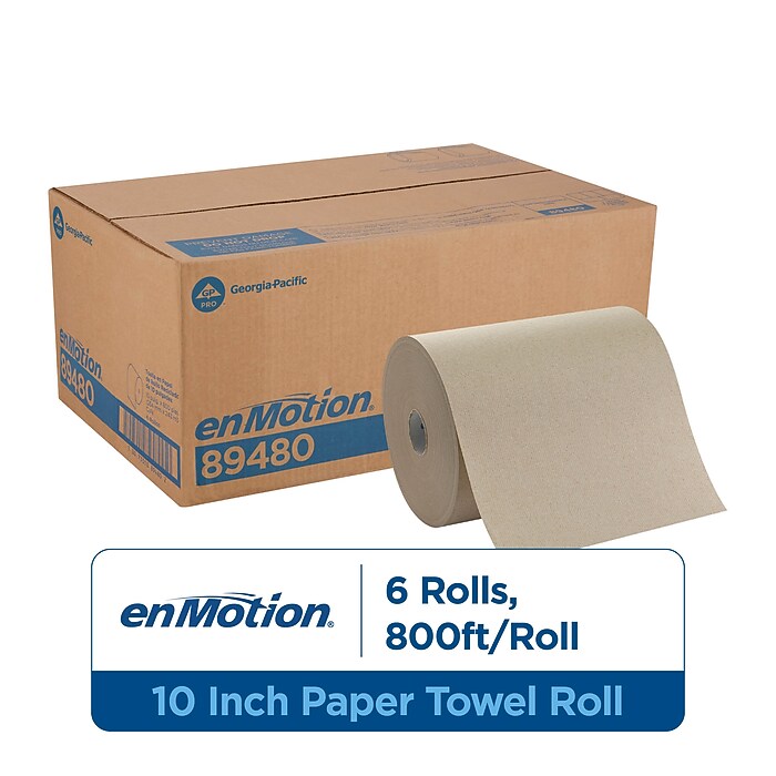 enmotion Recycled Hardwound Paper Towels, 1-Ply, 800 ft./Roll, 6