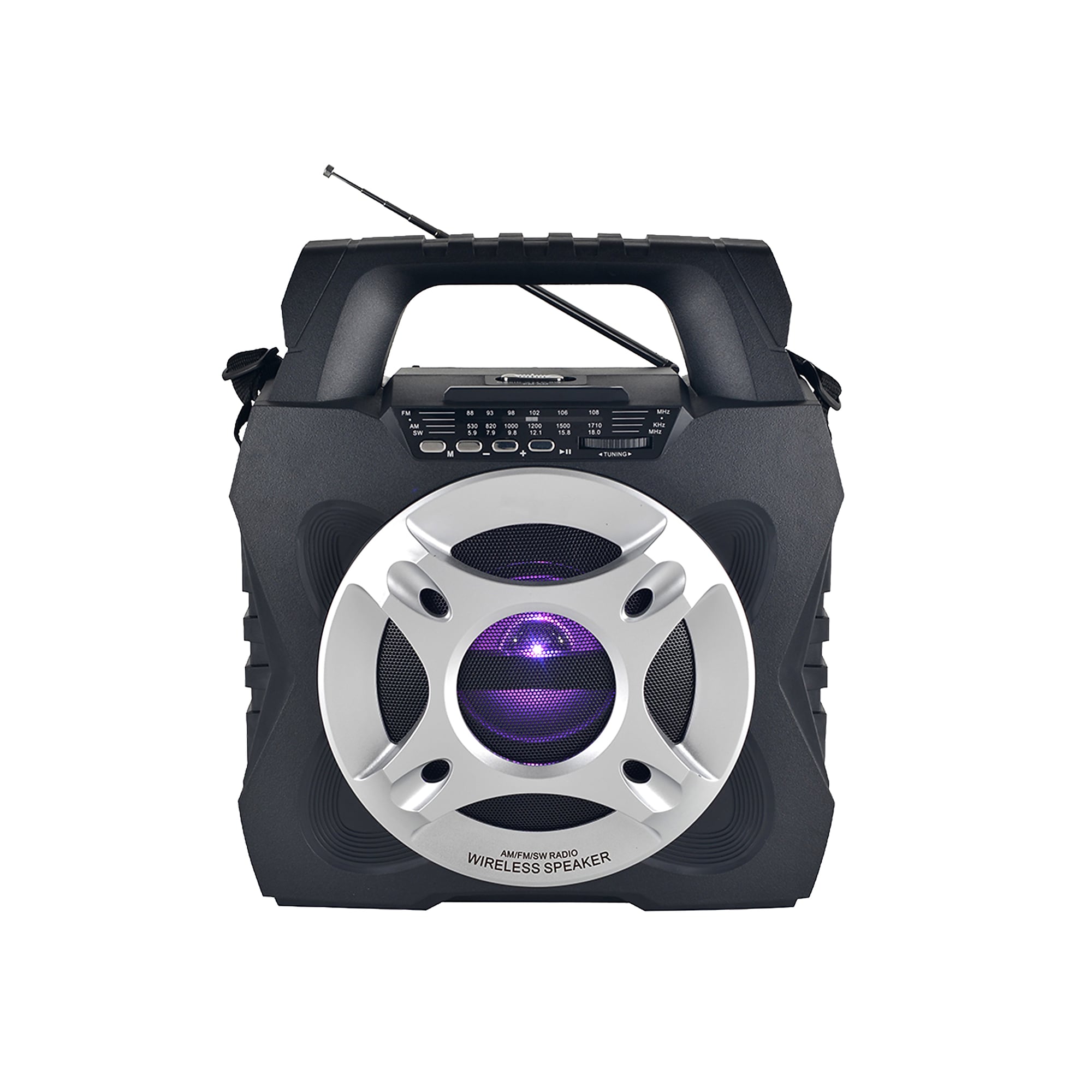 QFX Wireless Retro Jukebox-Style Portable Bluetooth AM/FM/Shortwave Radio with Flashlight & Solar Panel, Black (R-45) Sansujyuku sansujyuku.com