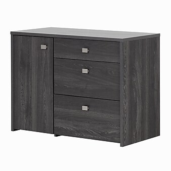 South Shore Interface Storage Unit with File Drawer, Gray Oak (10539)