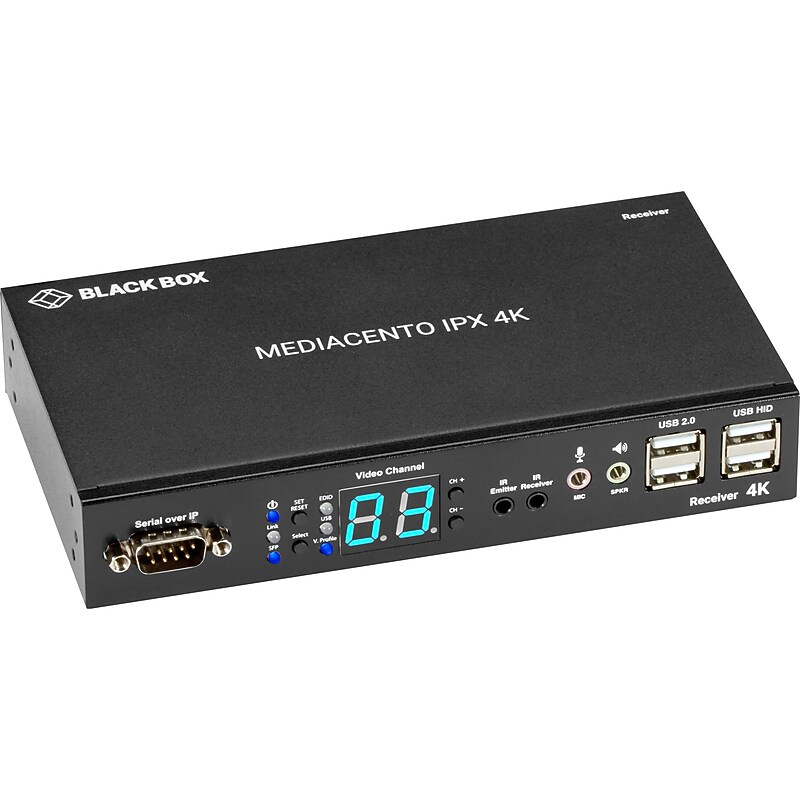 Black Box MediaCento KVM HDMI USB Audio IP Receiver 4K Console Extender (VX-HDMI-4KIP-RX) image 1