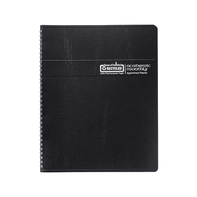 2024-2025 House of Doolittle 8.5" x 11" Academic Monthly Planner, Leatherette Cover, Black (26502-25) image 1