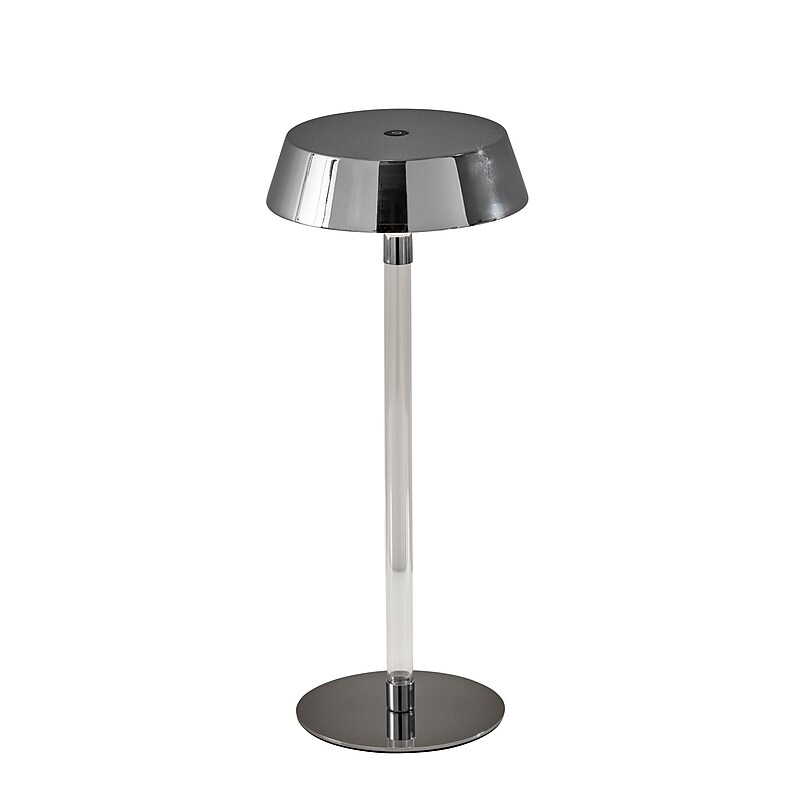 Adesso Orla 14.5" LED Table Lamp, Shiny Chrome/Clear Acrylic (4100-22) image 1