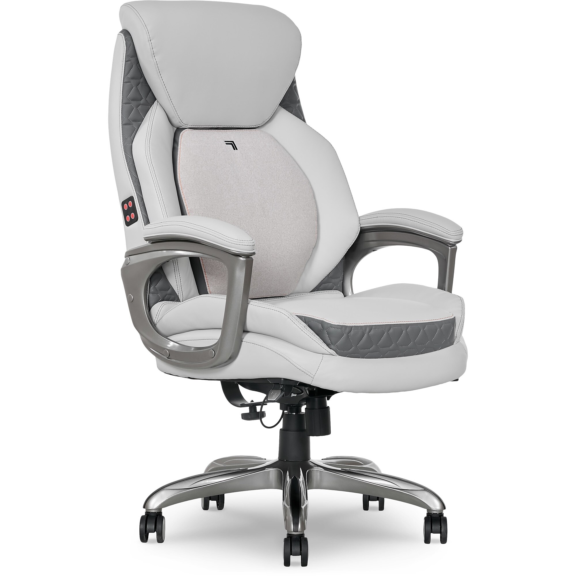 Sharper Image S-600 Active Lumbar Heated Ergonomic Bonded Leather Swivel Executive Massage Chair, Off-White (60098-OWHT) Sansujyuku sansujyuku.com