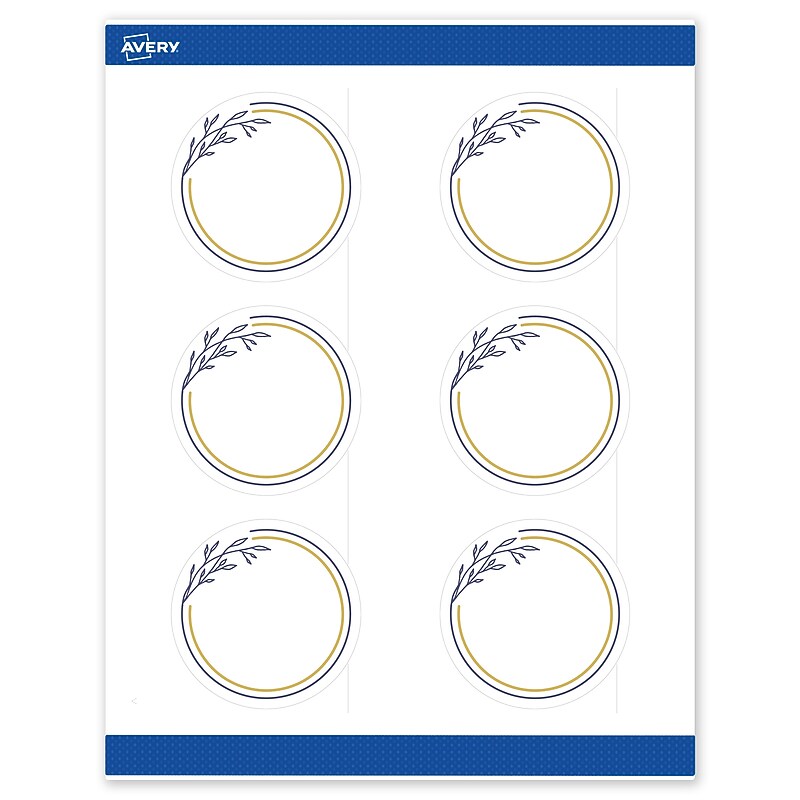 Avery Laser/Inkjet Circle Multipurpose Labels, 3" Dia., White, 60/Pack (S00DNG) image 1