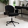 Linon Home Decor Products Karri Armless Polyester Swivel Computer and Desk Chair, Black (178538BLK01U)~#|#~B81BC63C-352A-4DFD-BACC6A0D05F11C8C_sc7