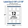 Avery Square Laser Multipurpose Labels, 2-1/8" x 2-1/8", White, 600/Box (19479399478)~#|#~B81E3F41-9B7A-42C3-B5B5A284DEA07096_sc7