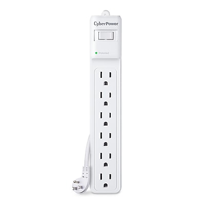 CyberPower B6012 Essential 6-Outlet Surge Protector, 12 ft. Cord, 600J Surge Suppression, White Simolary simolary.com