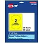 Avery Oval Laser/Inkjet Multipurpose Labels, 4" x 6", Neon Yellow (80/Box)~#|#~B8281635-0E24-471E-90F1636057EF6E87_sc7