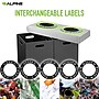 Alpine Industries Plastic 2-Compartment Indoor Trash Can and Recycling Bin, 28 Gallon, Gray, 2/Pack (ALP471-02-BLK-2PK)~#|#~B82C39C0-B85C-4FF6-B9923C887F74D59B_sc7