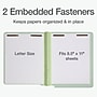 Pendaflex Recycled Heavy Duty Pressboard Classification Folder, 2" Expansion, Letter Size, Light Green, 25/Box (44715)~#|#~B83C6F68-B081-4D9D-8AF462ACE3D7D5AE_sc7