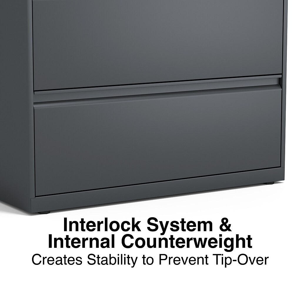 Interlock system and counterweight text overlay