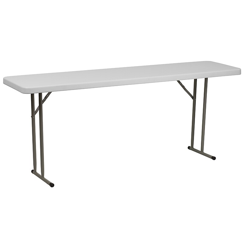 Flash Furniture Folding Table, 70.8"D x 18"W, Granite White (6RB1872) image 1