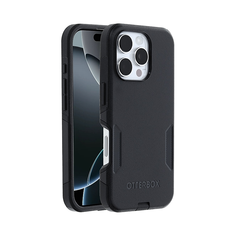 OtterBox Commuter MagSafe Phone Case for iPhone 16 Pro, Shock Absorbing, Black (77-99699) image 1