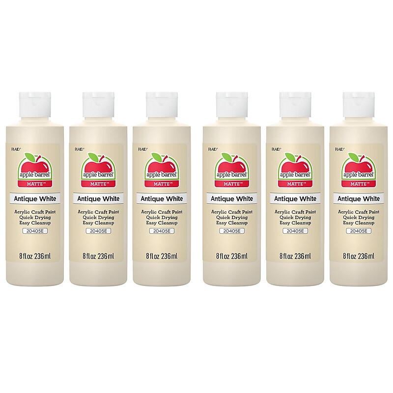 Apple Barrel Acrylic Paint Matte, 8oz., Antique White, 6/Pack (APP20405E-6) image 1