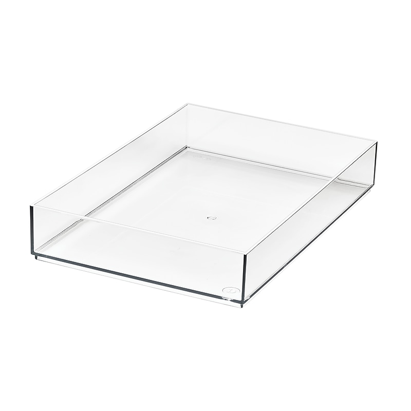 iDESIGN Small Stackable Plastic Storage Bin, Clear (42290) image 1