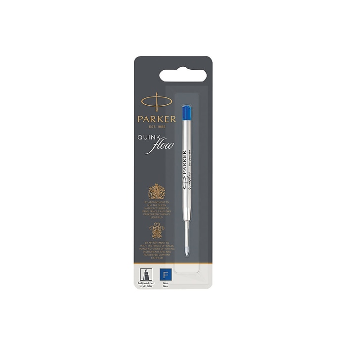 Parker QUINKFlow Ballpoint Pen Refill, Fine Point, Blue Ink