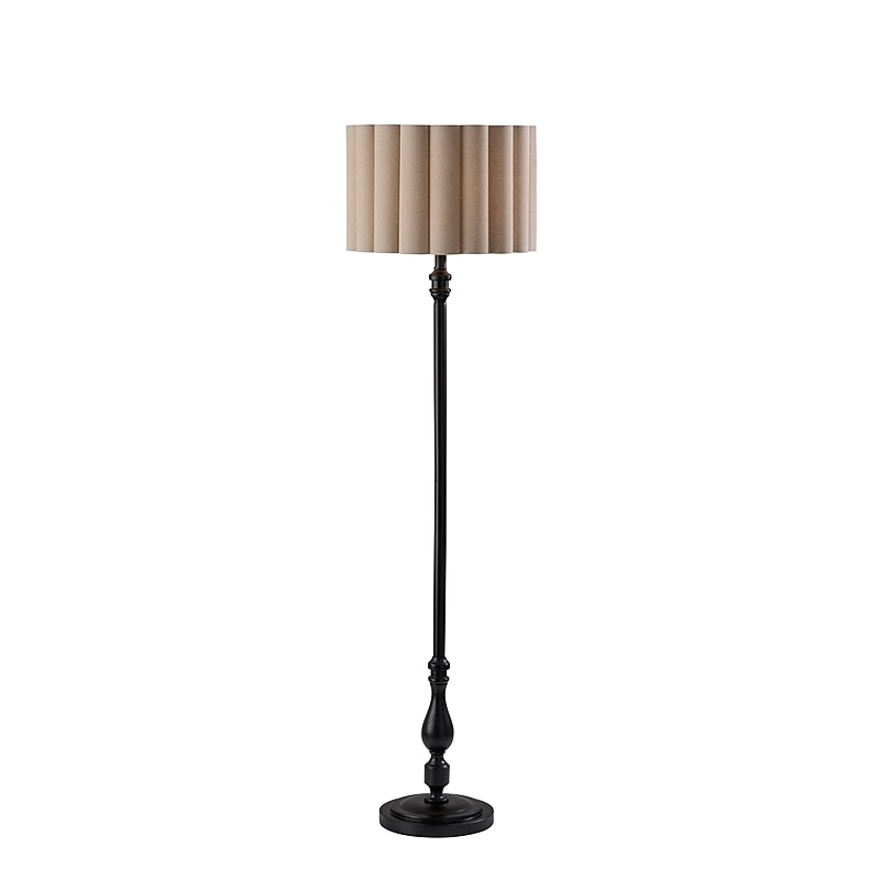 Adesso Claret 59.75"H Black Floor Lamp with Off-White Fabric Shade (3274-01) image 1