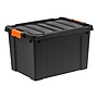 Iris Heavy Duty 78 Qt. Stackable Storage Bin with Latching Lid, Plastic, Black/Orange, 4/Pack (500154)~#|#~8DCFEE59-3D5F-4F49-900388E7A9606BF2_sc7