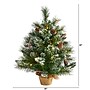 Nearly Natural 2-ft Frosted Pine Artificial Christmas Tree in Burlap Base (T1694)~#|#~B86FC063-6CD0-4EA9-B4ED26F5DC592ED5_sc7