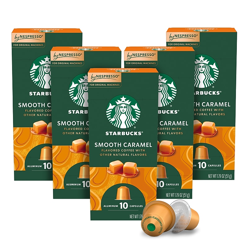 Starbucks Smooth Caramel Coffee Nespresso Original Capsules, Light Roast, 50/Box (135896) image 1