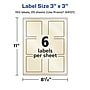 Avery Laser/Inkjet Square Pearlized Labels, 3" x 3", Ivory, 150 Labels/Pack (94101)~#|#~B875A5F3-E862-4BF7-B80629E21616606A_sc7