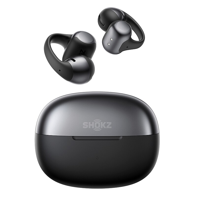 Shokz OpenDots ONE TWS Wireless Open-Ear Clip-on Earbuds & Charging Case, Bluetooth, Black (E310-ST-BK-US) image 1