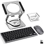 Delton SW60 iPad/Android Stand & N35 Small Wireless Keyboard and Mouse Tablet Accessory Set, Silver (DTTKITMIN35SW60)~#|#~B87A9709-EE7B-4355-8C1C1323B9AC097F_sc7