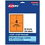 Avery Laser/Inkjet Multipurpose Labels, Bright Orange, 4 Labels/Sheet, 80 Sheets/Pack (94254-BOP80)~#|#~B87D1F24-B4E0-49F5-94FEF2BD33DCC181_sc7
