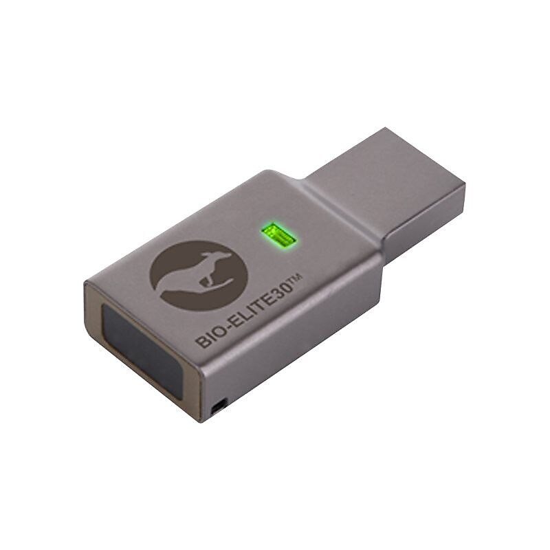 Kanguru Defender Bio-Elite30 64GB USB 3.2 Flash Drive, Gray (KDBE30-64G) image 1