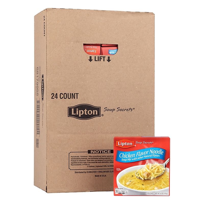 Lipton Savoury Chicken Noodle Soup, 4.2 oz, 24/Pack (307-00422) image 1