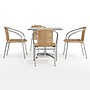 Flash Furniture Lila Indoor-Outdoor Table Set with 4 Chairs, 31.5" x 31.5", Aluminum/Beige (TLH32SQ020BGCH4)~#|#~B884B2BA-0477-46EE-A3BFF9ABAAF2EEA2_sc7
