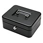 Excello Brands Steel Cash Box with Key Lock, 4 Compartments, Black (CHBX-6202-KY)~#|#~B884DA12-399F-4A50-8968530AC10936B4_sc7